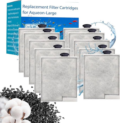 10 Pack Replacement Filter Cartridges Large for Aqueon,Large Filter Compatible with Aqueon QuietFlow Power LED PRO & Power Filter&E Internal Size 40 Canister
