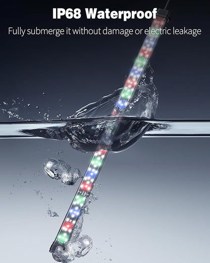 Pawfly 10 W Aquarium LED Light 20 Inch 24/7 Fish Tank Light with Full Spectrum Brilliant White Blue Red Green Lights Multi-Colored LEDs with D/N Mode Single Color Effects Timer & Adjustable Brightness