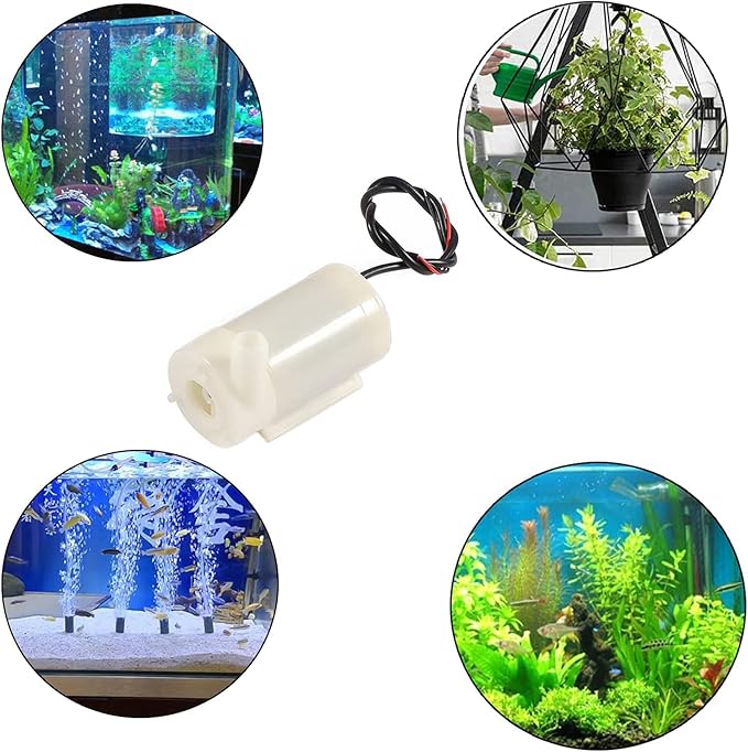 2Pcs DC 3-5V Micro Submersible Mini Water Pump for Aquariums Fish Tank Pond Fountain Hydroponics Garden (2Pcs White)