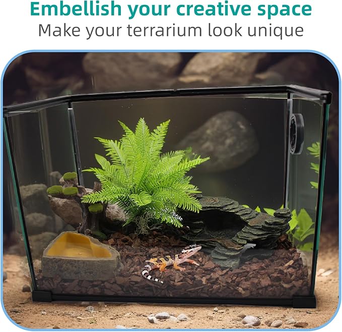 Turtle Basking Platform Shale Scape Step Ledge, Reptile Ladder Resting Terrace Aquarium Decor, Great for Reptiles, Amphibians, Frogs, Small Turtle