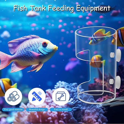 New Fish Tank Feeding Tray with Suction Cup, Feeding Tube Supplies, Tank Divider Supplies, Breeder Box for Aquarium, Round Aquariums & Fish Bowls Accessories