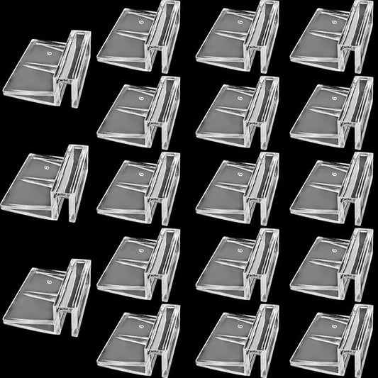 Weilan 18 Pieces Rimless Aquarium Lid Clips 6mm Thick Acrylic Rimless Glass Canopy Clips Holder Fish Tank Cover Support