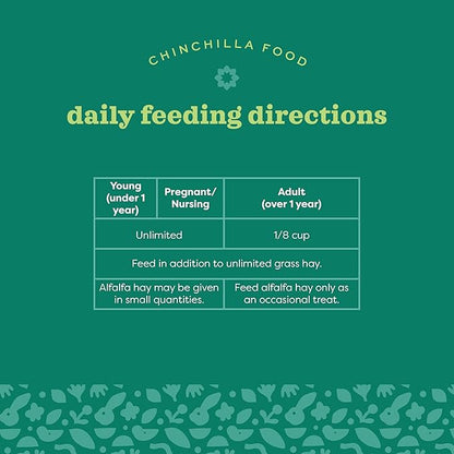 Oxbow Essentials Chinchilla Food, Made with Oxbow Alfalfa, Vitamin & Mineral Rich Food for Chinchillas, Small Animal Pet Pellets, Made in USA, High Fiber, 10 lb Bag