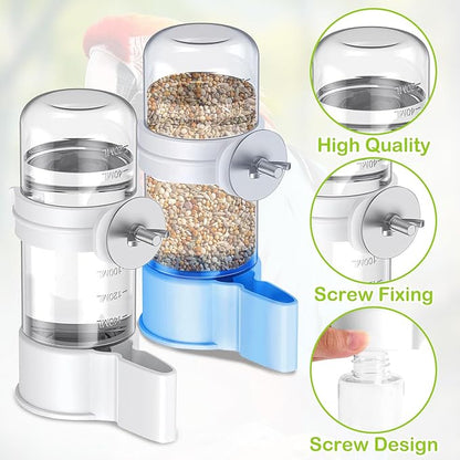 2 PCS Automatic Bird Cage Water Dispenser, Parakeet Parrot Feeder Hanging Drinking