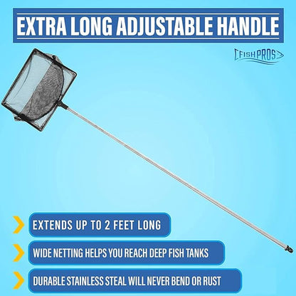 Long Handle Fine Net Fish Tank Net – Retractable 24 inches