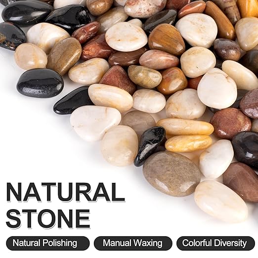 10 lbs River Stones and Pebbles can be Used for Gardening; Aquarium Rocks and Gravel are Suitable for Fish Tank decorationsand Sand Pebbles