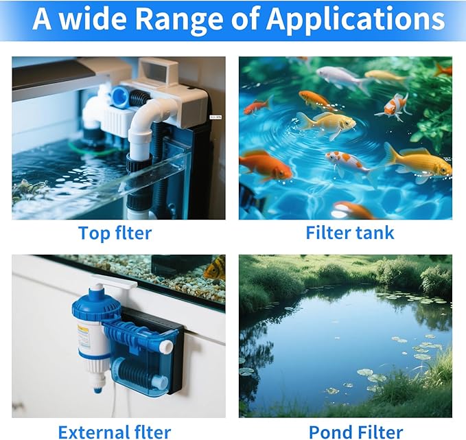 Aquarium Filter Media,48"x12"- 8-Layer Filter Sponge Pad for Fish Tank and Pond,Cuttable & Washable Aquarium Filter Floss for Crystal Clear Water