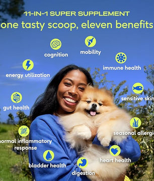Native Pet Dog Vitamins & Supplements - 11-in-1 Multivitamin Powder for Dogs Food Topper - Collagen, Glucosamine, Probiotics, Omega & More- Supports Healthy Gut, Mobility & Overall Health -120 Scoops