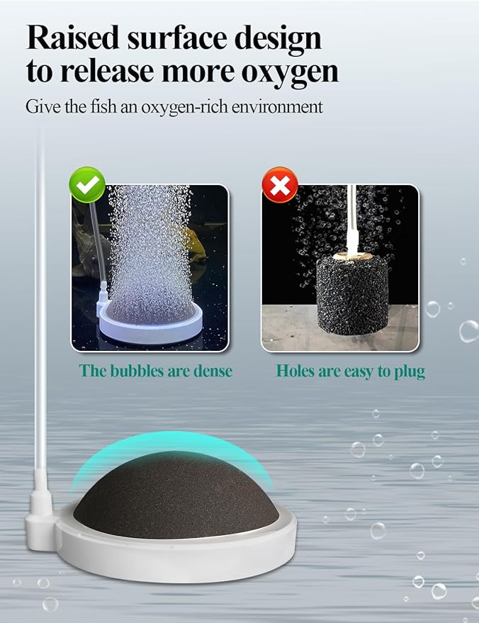 Aquarium Air Stone Fish Tank Bubbler Small Nano Air Bubble Stone Super-High Dissolved Oxygen Diffuser Makes Super Tiny Bubbles 2 Inch (No Air Pumps and Air Tube)