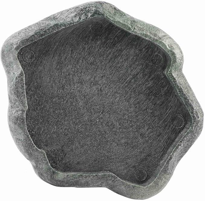 Reptile Water Dish Bowl, Resin Food Bowl Dish, Dark Green Firm Water Dish for Reptile Tank for Tortoise Lizard Pets Feeding Accessories, 1Pcs (S)