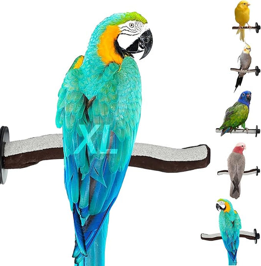 Superoost Manzanita Pumice Pedicure Perch- Easy to Install Bird Cage Accessories for Healthy Feet, Nails and Beak - Natural Bird Perches Imitates Birds' Life in The Wild - XL 14"