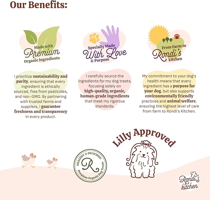 Rondi's Kitchen Lilly's Littles All-Natural & Organic Healthy Soft Dog Treats, Healthy Snacks for Small Dogs, Puppies, and Seniors, Tender Bite Cookies, Human Grade - Chicken & Sweet Potato