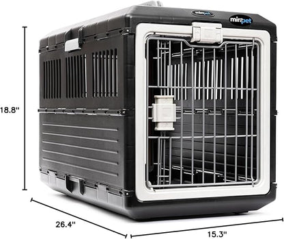USA Pet Carrier & Crate 26" - Premium Collapsible Design for Medium Cats and Dogs - Portable Kennel for Indoor/Outdoor Use - 360-Degree Ventilation & Hard Plastic Wall Protection