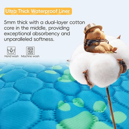 CHEGRON Guinea Pig Cages with Super Soft Liner 48x24x12inch C&C Small Animal Cage Pet Puppy Playpen Indoor Rabbit Chinchilla Hedgehog Habitat Fence DIY 12PCS Metal Grids with Waterproof Bottom