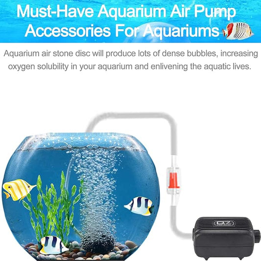 Aquarium Air Stone Disc - 1.6 Inch Bubble Diffuser, 2PCS Aquarium Bubbler Stone, Fish Tank Air Stones, Airstone Bubbler, Aquarium Air Aump Accessories, Air Stones for Aquariums
