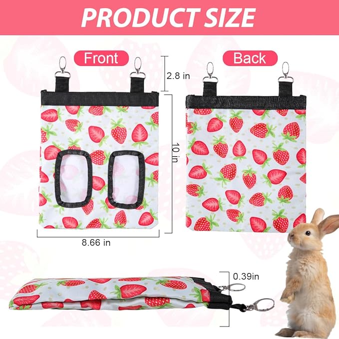 DZWLKJ Guinea Pig Hay Feeder, 600D Polyester, Rabbit Hay Feeder Bag, S -10"x 8"x 0.4", Guinea Pig, Chinchilla, Hamsters, Small Pets, 1 Pack, Lightweight