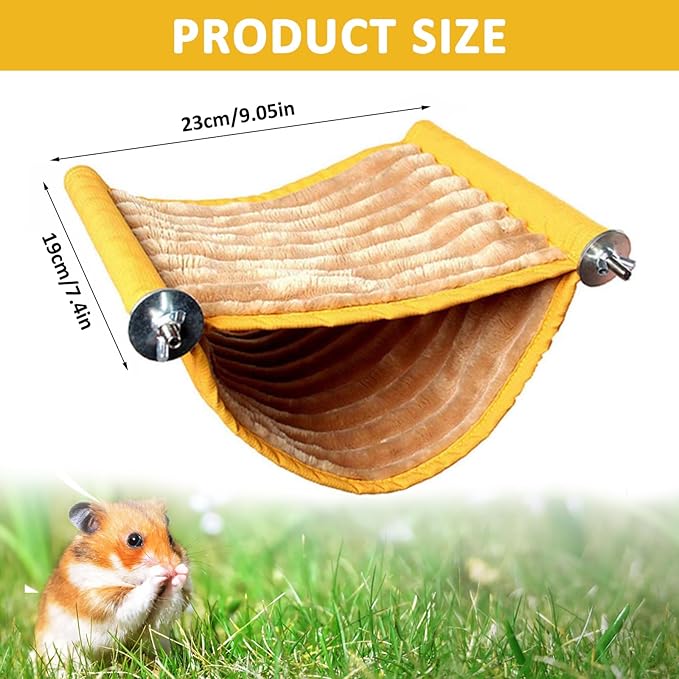 Warm Hamster Hammock House Mouse Rat Hanging Swing Bed Guinea Pig Cage Bedding Small Pet Animal Double Layer Cage Tent Hut Nest for Winter Mouse Rat Hamster Play Sleep
