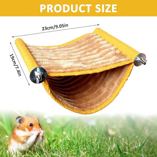 Warm Hamster Hammock House Mouse Rat Hanging Swing Bed Guinea Pig Cage Bedding Small Pet Animal Double Layer Cage Tent Hut Nest for Winter Mouse Rat Hamster Play Sleep