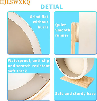 Hamster Silent Exercise Wheel – Wooden Hamster Wheel with Removable Washable Track, Quiet Exercise Wheel for Gerbils, Mice, Chinchilla,Small Animal – Prevents Boredom Depression(M)
