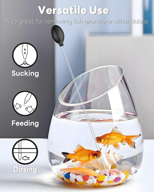 Pawfly 2 Pcs Aquarium Coral Feeder 17.7 Inch Long Pipette for Fish Tank Food Feeder Manual Coral Feeding Tube Fish Excreta Cleaner Long Acrylic Syringe for Reef Marine Shrimp Aquatic Plants