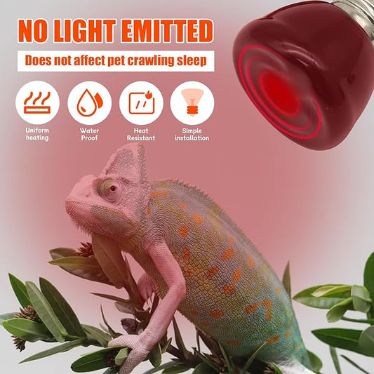 Mini Reptile Heat Lamp, 25w Infrared Ceramic Heat Emitter, No Light Emitting Reptile Heat Bulbs,Ceramic Heat Lamp for Amphibian, Chicken Coop,Cat, Turtle, Snake,Terrarium (2, 100 W)