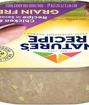 Nature's Recipe Grain Free Chicken & Lamb Recipe in Savory Broth Wet Dog Food, 2.75 oz. Cup, 12 Count