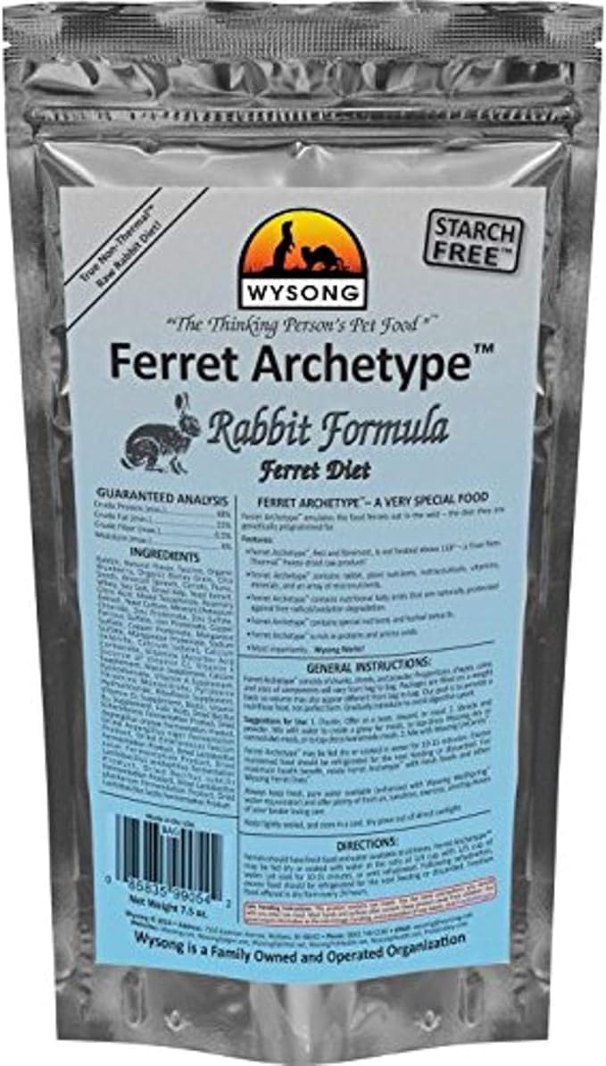 Wysong Ferret Archetype Rabbit Formula - Raw Ferret Food - 7.5 Ounce Bag
