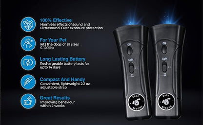 2023 Ultrasonic Dog Bark Deterrent & Behavior Corrector - Stop Barking, Jumping, Aggression Without Yelling - Just Point & Press! Backed by Kevin Harrington from Shark Tank