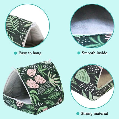 JSPYFITS 2 Pack Guinea Pig Hideout,Small Animal House Guinea Pig Bed Washable Cage Accessories for Small Pet Bunny/Rabbit/Hamster/Chinchilla Guinea Lemon/Forest