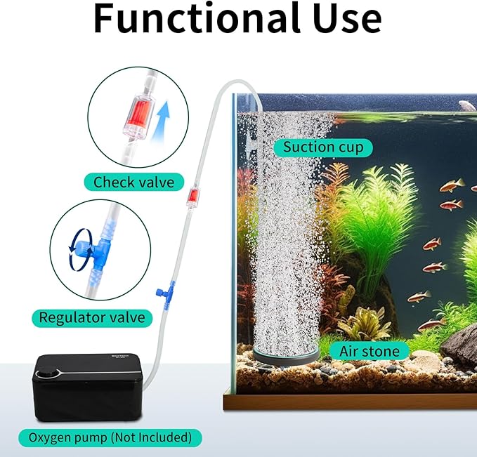 UPETTOOLS Aquarium Air Stone 2.0 Inch Nano Oxygen Diffuser Disc for Ultra-Fine Bubbles, Super Quiet Aeration for Small Fish Tanks, Nano Aquariums & Hydroponic Systems