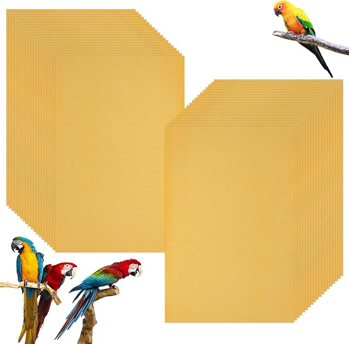 50 Pcs Gravel Liner Paper for Bird Cage, 11" x 17" Bird Cage Liner, Easy Clean Pet Grinding Sandpaper for Bird Cage