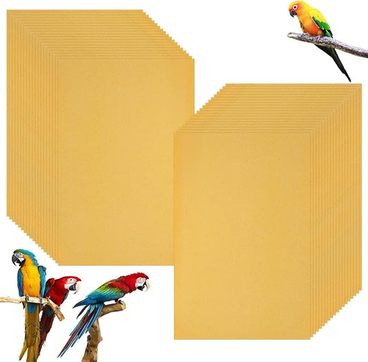 50 Pcs Gravel Liner Paper for Bird Cage, 11" x 17" Bird Cage Liner, Easy Clean Pet Grinding Sandpaper for Bird Cage