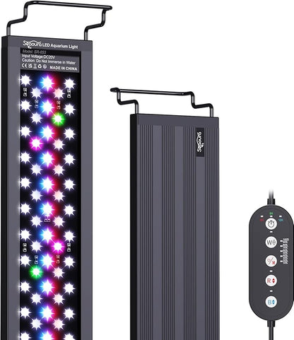 Aquarium Light for 30-36in Freshwater Tank, Full Spectrum Aquarium Light for Plant Growth, 6H/8H/12H Timer, WRB 3 Channel Customizable, 10 Brightness & 11 Colors, Adjustable Bracket - 24W