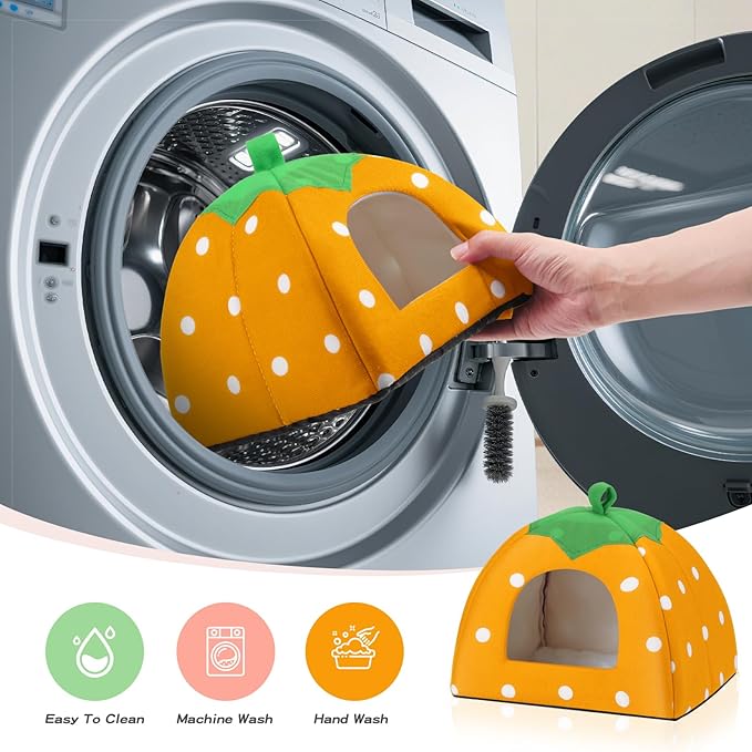 Guinea Pig Hideout for Small Animals(Guinea Pig Bed with Warm Fleece, Washable Pet Cushions, Winter Sleeping Warmth)