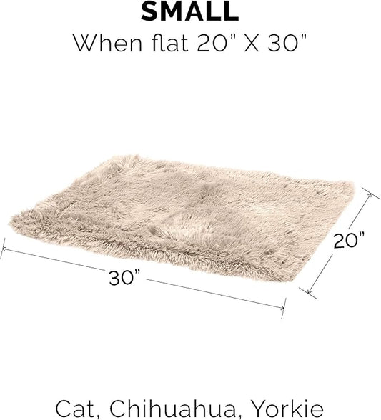 Furhaven Waterproof Throw Blanket for Dogs & Indoor Cats, Washable - Shaggy Plush Calming Long Faux Fur & Velvet Dog Blanket - Taupe, Small