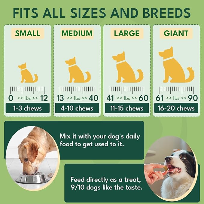 YOTANGO Dog Flea and Tick Support Crunchy & Creamy Chewables, 500 Chews Natural Flea and Tick Support for Dogs Chewable, Skin and Coat Support, Flea Chews for Dogs and Puppies (Beef Flavor)