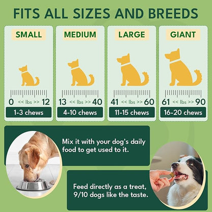 YOTANGO Dog Flea and Tick Support Crunchy & Creamy Chewables, 500 Chews Natural Flea and Tick Support for Dogs Chewable, Skin and Coat Support, Flea Chews for Dogs and Puppies (Beef Flavor)