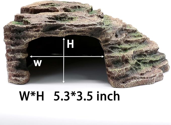 Large Reptile Hide Shale Scape Step Ledge, Reptile Cave Hideout, Bearded Dragons Accessories, Basking Rocks for Bearded