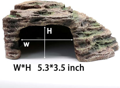 Large Reptile Hide Shale Scape Step Ledge, Reptile Cave Hideout, Bearded Dragons Accessories, Basking Rocks for Bearded