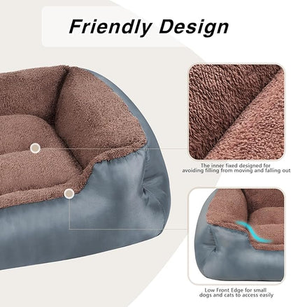 Dog Beds for Large Dogs, Rectangle Washable Dog Couch, Comfortable and Breathable Pet Bed with Nonskid Bottom, Grey