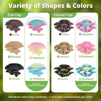 Mushroom Decor for Reptile Tank, Fish Tank, Pet-Safe Bearded Dragon Tank Accessories, Realistic Terrarium Plants for Leopard Geckos, Crested Geckos, Tree Frogs, Snakes (Cocoa, Trio Cap)