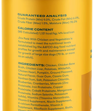 Jinx Premium Wet Dog Food Cans, Variety Pack - Salmon & Chicken Pate - Grain-Free Canned Dog Food Pate & Topper with Real Ingredients & No Fillers - All Life Stages, Breeds & Sizes - 12-Pack, 13 Oz