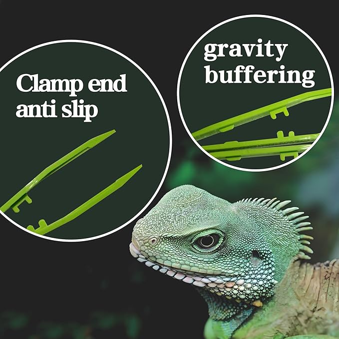 4-Pack Reptile Feeding Tongs Set - Hygienic Anti-Slip Green Tweezers for Bearded Dragons, Lizards, Snakes, Aquariums & Small Animals(Three Colors to Choose from, 18cm)