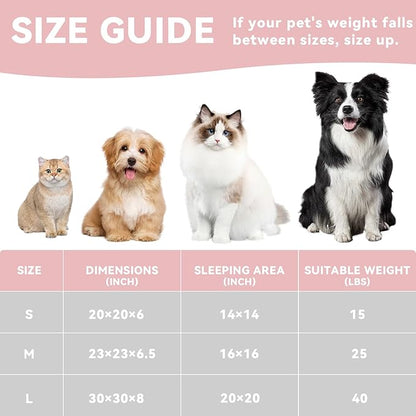 23in Round Cat Dog Bed for Large Medium Small Dogs Cats, Machine Washable Sleeping Sofa, Non-Slip Bottom Breathable Soft Calming Pet Cuddler for Indoor/Outdoor/Car/Cage, Navy Blue