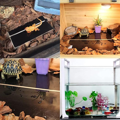 2 Pack 14 W Reptile Heating Pad Under Tank Heater Tank Warmer with Temperature Control, Power Adjustment Terrarium Heater Heat Mat for Reptiles Turtle Tortoise Snakes Lizard