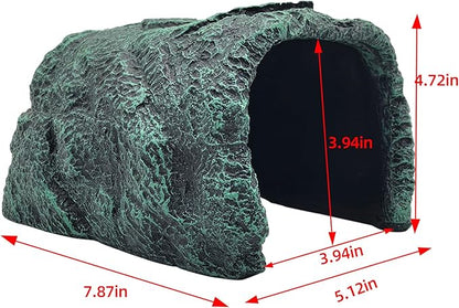 BNOSDM Large Reptile Hideout, Tortoise Hide, Bearded Dragon Hideout Cave Shelter, Resin Turtle Basking Platform, Reptiles Habitat Decor Tank Accessories for Lizards Geckos Snakes Chameleons Frogs