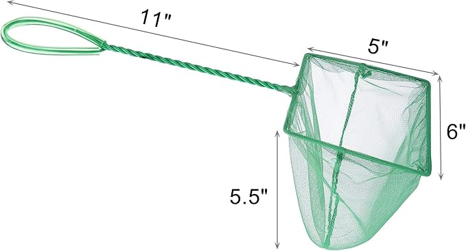 2 Pcs Aquarium Fish Net, 6 inches Fine Mesh Quick Catch Fish Net for Fish Tank Betta Fishing Net