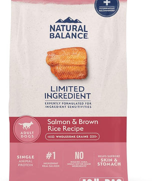 Natural Balance Limited Ingredient Adult Dry Dog Food with Healthy Grains, Salmon & Brown Rice Recipe, 12 Pound (Pack of 1)