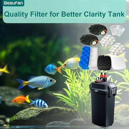 24 Pack Aquarium Media Kit Replacement for Fluval 206/207 Canister Filters, Replacement Bio Foam Filters, Activated Carbon & Ceramic Rings (2 Sets Maintenance Bundle)