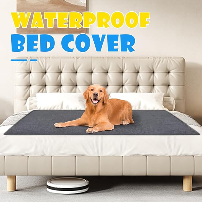 1 Pack Extra Large Washable Pee Pads for Dogs 72"x72" Reusable Dog Mat for Floor Non-Slip Waterproof Pee Pads for Dogs Fast Absorbent Pet Whelping Pads Puppy Playpen Mat for Incontinence, Housebreak